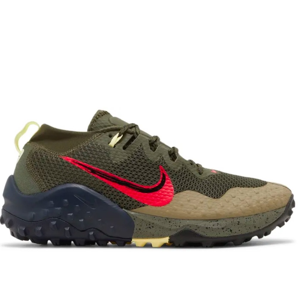Nike Wildhorse 7 Cargo Khaki Siren Red Men's Trail Sneaker US 8.5